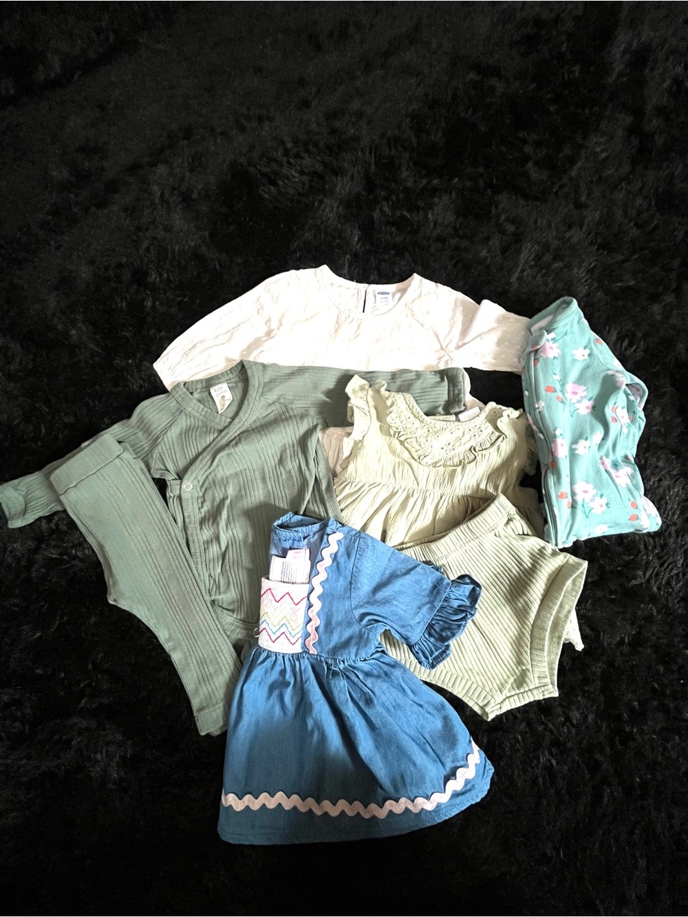 COTTON 3-6 Months Girl SAGE GREEN 7 Piece Bundle. Live Show Listing. $10 starts.